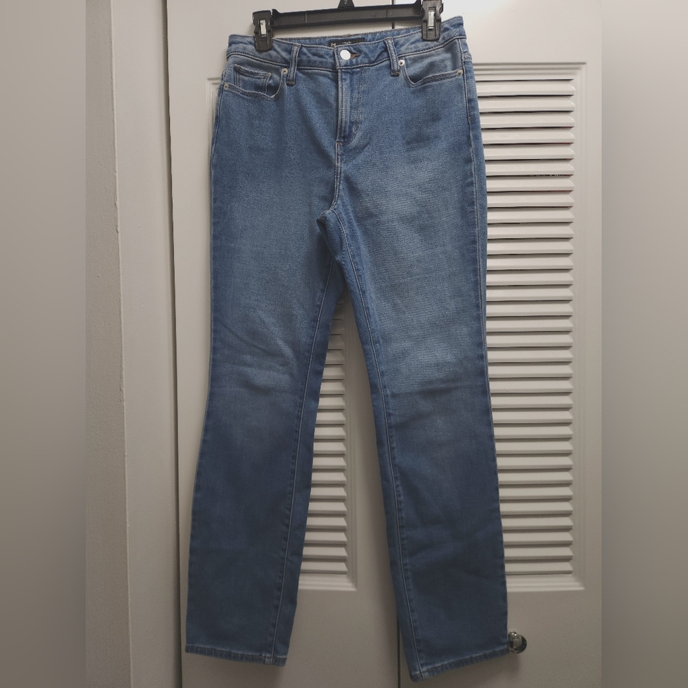 Member's Mark Straight Leg Jeans Size 4 Light Wash Stretch Denim High-waisted